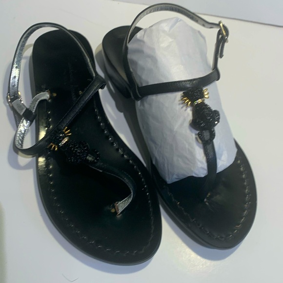 Mariarosaria Ferrara handmade in Italy sandals Swarovski crystal cats - Picture 1 of 11